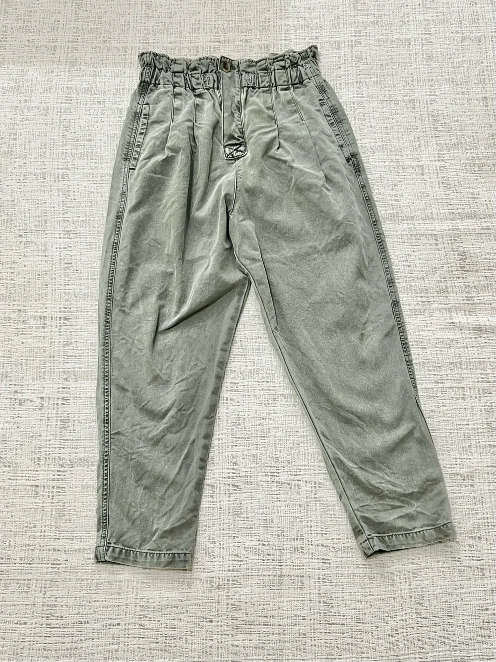 Free People Olive Drawstring Paperbag Joggers